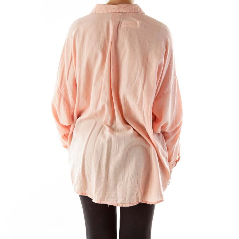 Billabong Pink Bat Sleeve Button Down Shirt - Picture 3 of 3